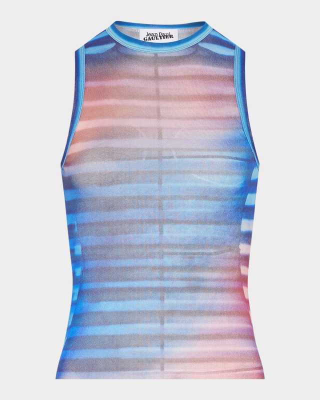 Air Print Mesh Tank Top